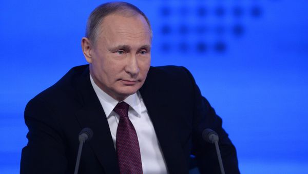 Russian President Vladimir Putin attends his annual end-of-year news conference in Moscow, Russia Russian President Vladimir Putin attends his annual end-of-year news conference in Moscow, Russia - Sputnik International