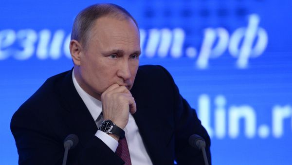Russian President Vladimir Putin attends his annual end-of-year news conference in Moscow, Russia Russian President Vladimir Putin attends his annual end-of-year news conference in Moscow, Russia - Sputnik International