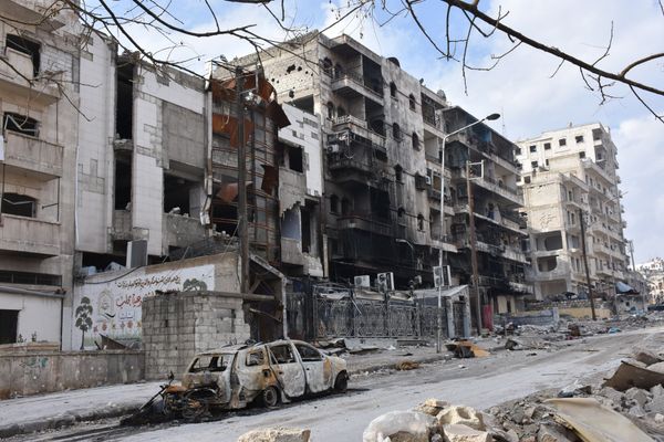 Destroyed quarters of liberated Aleppo. Destroyed quarters of liberated Aleppo. - Sputnik International