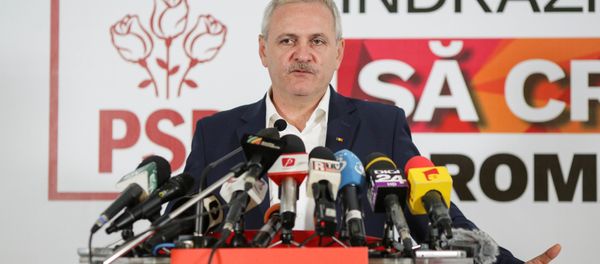 Leader of Romania's leftist Social Democratic Party (PSD) Liviu Dragnea gestures during a news conference following the end of the parliamentary elections, in Bucharest, Romania December 11, 2016 Leader of Romania's leftist Social Democratic Party (PSD) Liviu Dragnea gestures during a news conference following the end of the parliamentary elections, in Bucharest, Romania December 11, 2016 - Sputnik International