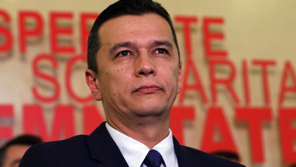 Picture taken on December 28, 2016 shows Romanian social-democrat Sorin Grindeanu during a press conference in Bucharest - Sputnik International