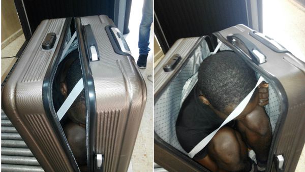 Photo released by the Spanish Guardia Civil on Tuesday, Jan. 3, 2017, a 19 year-old migrant from Gabon is photographed in a suitcase, in Ceuta, Spain. Photo released by the Spanish Guardia Civil on Tuesday, Jan. 3, 2017, a 19 year-old migrant from Gabon is photographed in a suitcase, in Ceuta, Spain. - Sputnik International