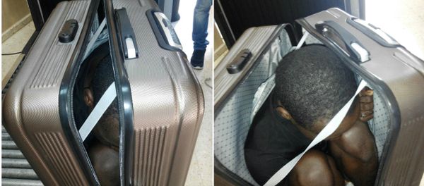 Photo released by the Spanish Guardia Civil on Tuesday, Jan. 3, 2017, a 19 year-old migrant from Gabon is photographed in a suitcase, in Ceuta, Spain. - Sputnik International