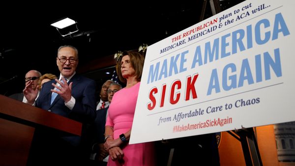 Senate Democratic Leader Chuck Schumer and House Democratic Leader Nancy Pelosi speak following a meeting with U.S.President Barack Obama on congressional Republicans' effort to repeal the Affordable Care Act on Capitol Hill in Washington, U.S., January 4, 2017 Senate Democratic Leader Chuck Schumer and House Democratic Leader Nancy Pelosi speak following a meeting with U.S.President Barack Obama on congressional Republicans' effort to repeal the Affordable Care Act on Capitol Hill in Washington, U.S., January 4, 2017 - Sputnik International