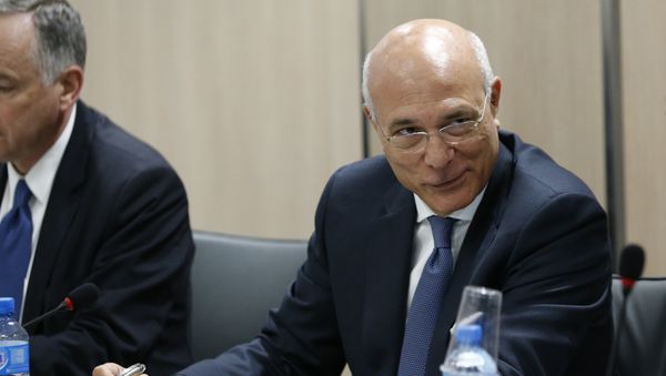 Ramzy Ezzeldin Ramzy, Deputy Special Envoy for Syria attends a meeting with the Syrian government delegation during Syria peace talks at the United Nations on April 20, 2016 in Geneva - Sputnik International