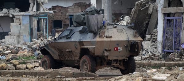 A Turkish military armored vehicle drives in the northern Syrian rebel-held town of al-Rai, Syria January 5, 2017 A Turkish military armored vehicle drives in the northern Syrian rebel-held town of al-Rai, Syria January 5, 2017 - Sputnik International