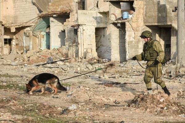 Military engineers of the Russian Army's international counter-mine center continue the demining operation in eastern Aleppo, Syria - Sputnik International