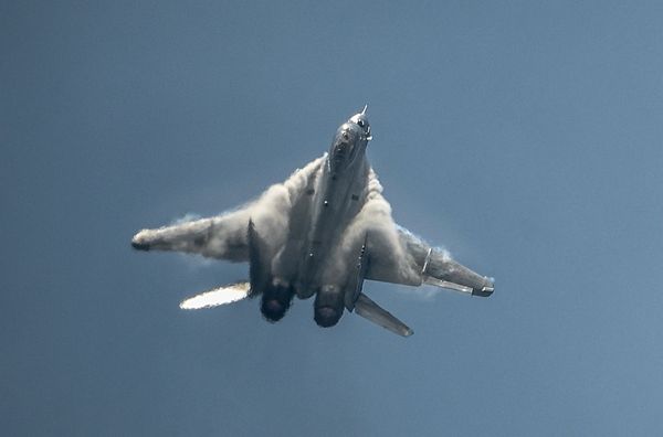 A Mikoyan-Gurevich MiG-35 Fulcrum-F fighter performs demonstration flight during the International Aerospace Salon (MAKS 2015) in Zhukovsky near Moscow - Sputnik International