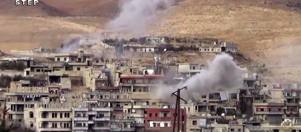 Smoke rise from shelling on Wadi Barada, northwest of Damascus, Syria - Sputnik International