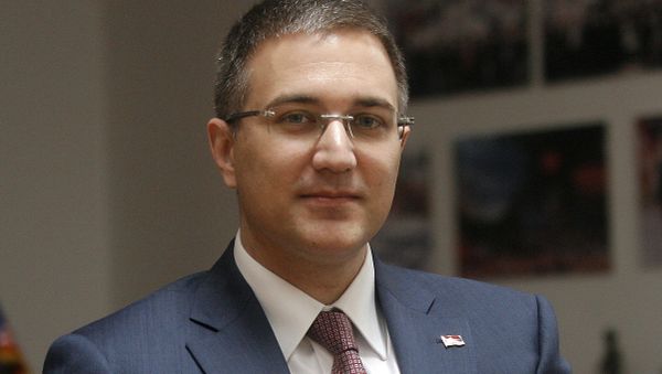 Picture taken in Belgrade on February 21, 2014 shows Serbian Interior Minister Nebojsa Stefanovic. - Sputnik International