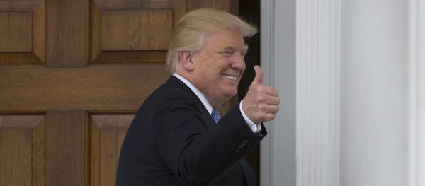 President-elect Donald Trump gives a thumbs up the the media at the clubhouse of Trump National Golf Club November 20, 2016 in Bedminster, New Jersey - Sputnik International
