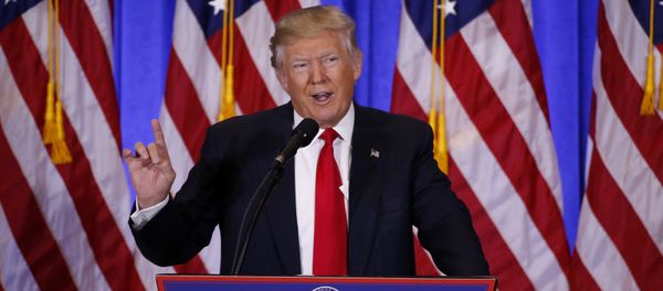 U.S. President-elect Donald Trump speaks during a news conference in the lobby of Trump Tower in Manhattan, New York City, U.S., January 11, 2017 - Sputnik International