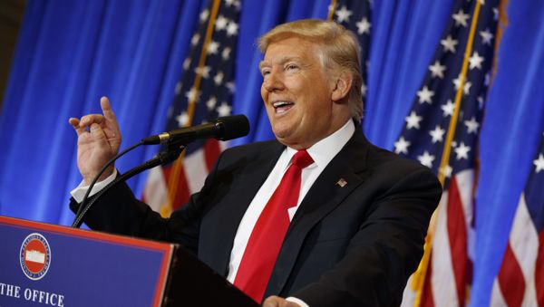 President-elect Donald Trump speaks during a news conference in the lobby of Trump Tower in New York, Wednesday, Jan. 11, 2017 President-elect Donald Trump speaks during a news conference in the lobby of Trump Tower in New York, Wednesday, Jan. 11, 2017 - Sputnik International