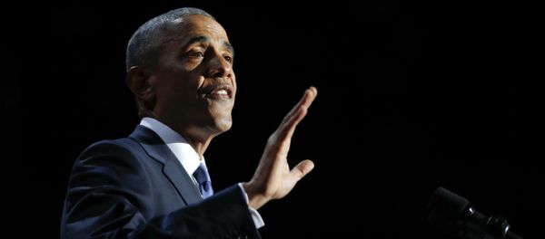 In this Jan. 10, 2017, photo, President Barack Obama speaks during his farewell address at McCormick Place in Chicago - Sputnik International