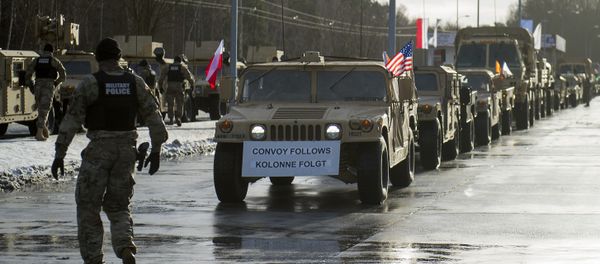 American soldiers are pictured during a welcome ceremony at the Polish-German border in Olszyna, Poland on January 12, 2017 American soldiers are pictured during a welcome ceremony at the Polish-German border in Olszyna, Poland on January 12, 2017 - Sputnik International