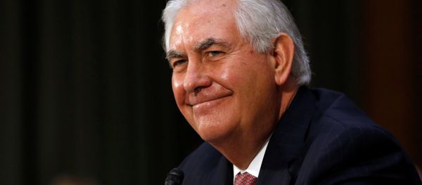 Rex Tillerson, the former chairman and chief executive officer of Exxon Mobil, smiles during his testimony before a Senate Foreign Relations Committee confirmation hearing on his nomination to be U.S. secretary of state in Washington, U.S. January 11, 2017 Rex Tillerson, the former chairman and chief executive officer of Exxon Mobil, smiles during his testimony before a Senate Foreign Relations Committee confirmation hearing on his nomination to be U.S. secretary of state in Washington, U.S. January 11, 2017 - Sputnik International