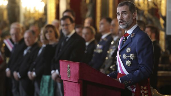 Spain's King Felipe VI gives a speech during Epiphany Day celebrations at the Royal Palace in Madrid, Spain, January 6, 2017. - Sputnik International