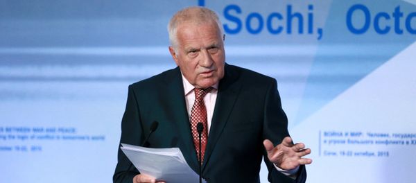 Former President of the Czech Republic Vaclav Klaus speaks at the 12th annual meeting of the Valdai International Discussion Club, Sochi. File photo Former President of the Czech Republic Vaclav Klaus speaks at the 12th annual meeting of the Valdai International Discussion Club, Sochi. File photo - Sputnik International