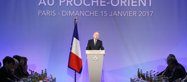 French Minister of Foreign Affairs Jean-Marc Ayrault addresses delegates at the opening of the Mideast peace conference in Paris on January 15, 2017. - Sputnik International