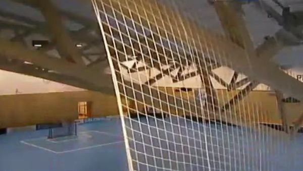 Roof falling During floorball game // Fall roof during a floorball game // January 14, 2017 - Sputnik International