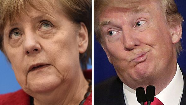 This combination of file photos created on January 16, 2017 shows then Republican US presidential candidate Donald Trump (November 10, 2015 in Milwaukee, Wisconsin) and German Chancellor Angela Merkel (L, March 14, 2016 in Berlin). This combination of file photos created on January 16, 2017 shows then Republican US presidential candidate Donald Trump (November 10, 2015 in Milwaukee, Wisconsin) and German Chancellor Angela Merkel (L, March 14, 2016 in Berlin). - Sputnik International