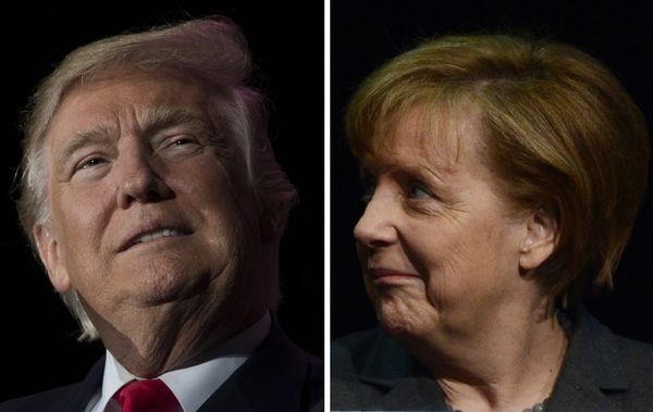 This combination of file photos created on January 16, 2017 shows US President-elect Donald Trump (December 16, 2016 in Orlando, Florida) and German Chancellor Angela Merkel (R, March 9, 2014 in Hanover). - Sputnik International