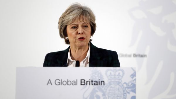 British Prime Minister Theresa May delivers a speech on the government's plans for Brexit at Lancaster House in London on January 17, 2017. - Sputnik International