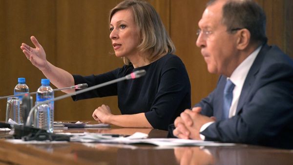 Russian Foreign Ministry Spokesperson Maria Zakharova at a news conference with Russian Foreign Minister Sergei Lavrov evaluating the 2016 performance of Russian diplomacy - Sputnik International