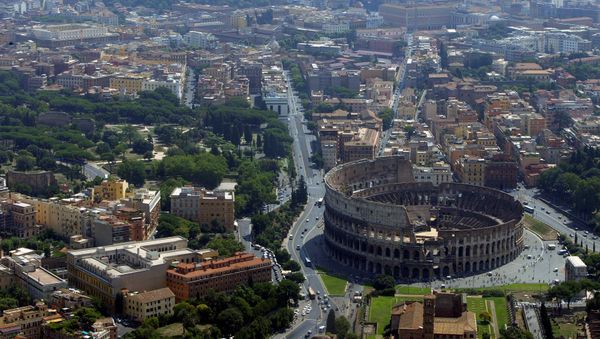 An aerial view of the Colosseum in Rome An aerial view of the Colosseum in Rome - Sputnik International