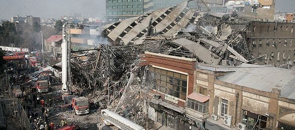 A collapsed building is seen in Tehran, Iran January 19, 2017 A collapsed building is seen in Tehran, Iran January 19, 2017 - Sputnik International