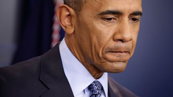 US President Barack Obama pauses during his last press conference at the White House in Washington, US, January 18, 2017. US President Barack Obama pauses during his last press conference at the White House in Washington, US, January 18, 2017. - Sputnik International