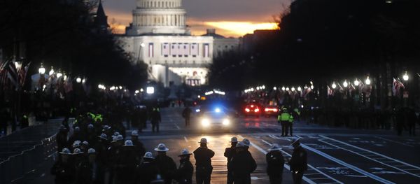 Security personnel gather on Pennsylvania Avenue before the presidential inauguration of President-elect Donald Trump, Friday, Jan. 20, 2017, in Washington Security personnel gather on Pennsylvania Avenue before the presidential inauguration of President-elect Donald Trump, Friday, Jan. 20, 2017, in Washington - Sputnik International
