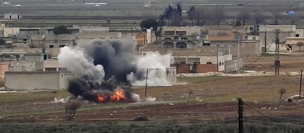 Aerial image of a neighborhood damaged by Turkish airstrikes in the northern Syrian town of al-Bab, in Aleppo province, Syria (File) Aerial image of a neighborhood damaged by Turkish airstrikes in the northern Syrian town of al-Bab, in Aleppo province, Syria (File) - Sputnik International