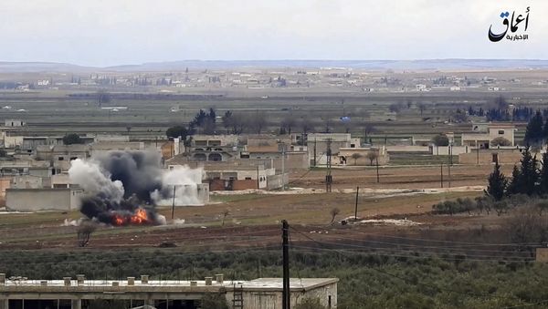 Aerial image of a neighborhood damaged by Turkish airstrikes in the northern Syrian town of al-Bab, in Aleppo province, Syria (File) - Sputnik International