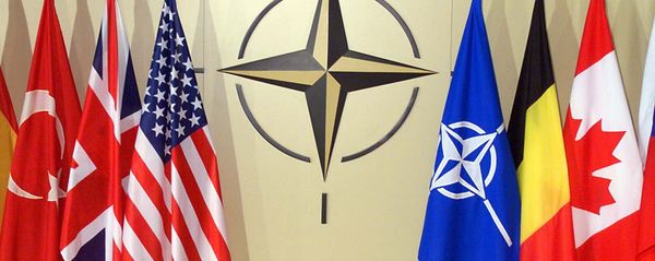 National flags in NATO headquarters in Brussels (File) - Sputnik International