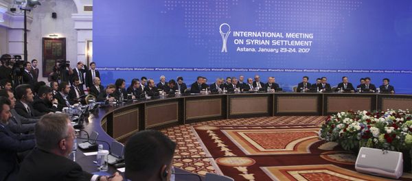 Participants of Syria peace talks attend a meeting in Astana, Kazakhstan January 23, 2017. Participants of Syria peace talks attend a meeting in Astana, Kazakhstan January 23, 2017. - Sputnik International