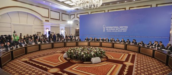 Delegations of Russia, Iran and Turkey hold talks on Syrian peace at a hotel in Astana, Kazakhstan, Monday, Jan. 23, 2017 Delegations of Russia, Iran and Turkey hold talks on Syrian peace at a hotel in Astana, Kazakhstan, Monday, Jan. 23, 2017 - Sputnik International