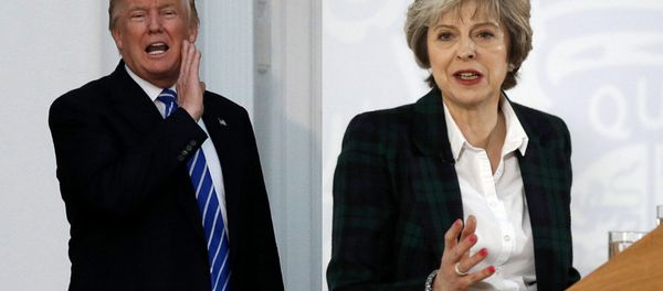 Donald Trump and Theresa May - Sputnik International