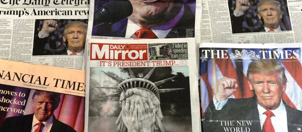A selection of the front pages of the British national newspapers showing the reaction following Donald Trump's shock US presidential victory in London on November 10, 2016. A selection of the front pages of the British national newspapers showing the reaction following Donald Trump's shock US presidential victory in London on November 10, 2016. - Sputnik International