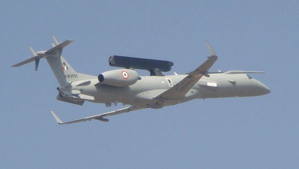 DRDO AEW&C, on Embraer ERJ 145 as a platform, Fly pass at Aero India 2013 - Sputnik International