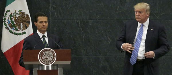 Mexico's President Enrique Pena Nieto and Republican presidential nominee Donald Trump end their joint statement at Los Pinos, the presidential official residence, in Mexico City. (File) Mexico's President Enrique Pena Nieto and Republican presidential nominee Donald Trump end their joint statement at Los Pinos, the presidential official residence, in Mexico City. (File) - Sputnik International