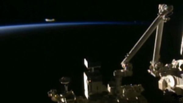 A strange object appeared on the ISS live feed for about 25 seconds. A strange object appeared on the ISS live feed for about 25 seconds. - Sputnik International