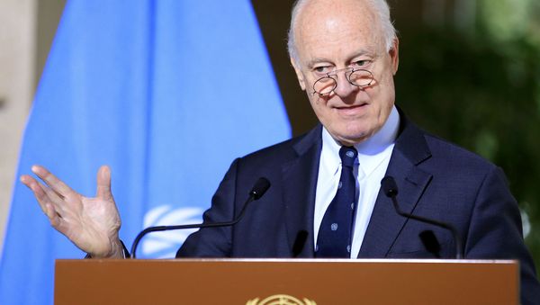 U.N. mediator for Syria Staffan de Mistura attends a news conference after a meeting at the United Nations in Geneva, Switzerland, January 12, 2017 U.N. mediator for Syria Staffan de Mistura attends a news conference after a meeting at the United Nations in Geneva, Switzerland, January 12, 2017 - Sputnik International