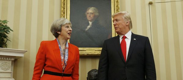 U.S. President Donald Trump speaks with British Prime Minister Theresa May in the Oval Office of the White House in Washington January 27, 201 U.S. President Donald Trump speaks with British Prime Minister Theresa May in the Oval Office of the White House in Washington January 27, 201 - Sputnik International