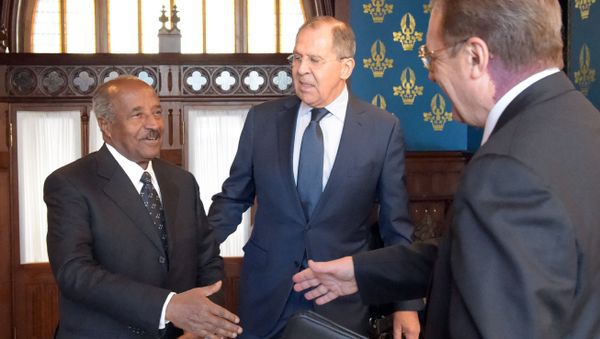 Russian Foreign Minister Sergei Lavrov meets with his Eritrean counterpart Osman Saleh Russian Foreign Minister Sergei Lavrov meets with his Eritrean counterpart Osman Saleh - Sputnik International