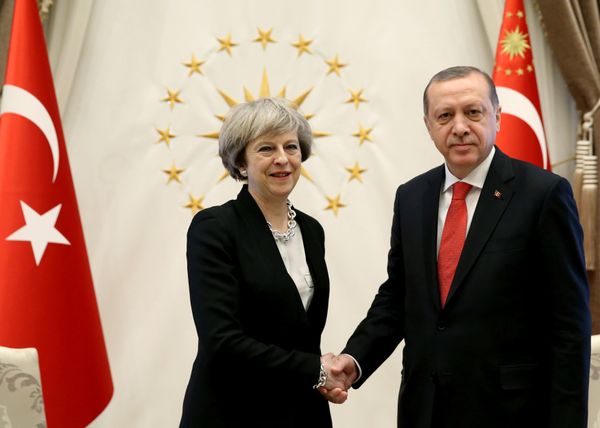 Turkish President Tayyip Erdogan meets with Britain's Prime Minister Theresa May at the Presidential Palace in Ankara, Turkey, January 28, 2017. Turkish President Tayyip Erdogan meets with Britain's Prime Minister Theresa May at the Presidential Palace in Ankara, Turkey, January 28, 2017. - Sputnik International