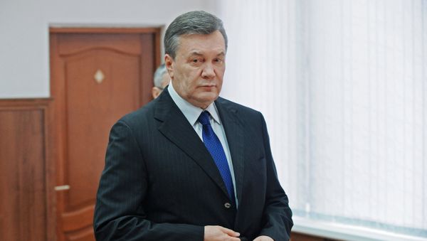Viktor Yanukovych testifies via video link during trial into February 2014 unrest in Kiev Viktor Yanukovych testifies via video link during trial into February 2014 unrest in Kiev - Sputnik International