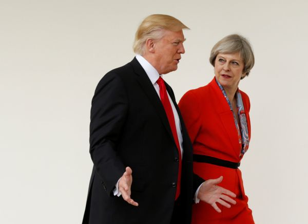 US President Donald Trump escorts British Prime Minister Theresa May after their meeting at the White House in Washington, US, January 27, 2017. US President Donald Trump escorts British Prime Minister Theresa May after their meeting at the White House in Washington, US, January 27, 2017. - Sputnik International