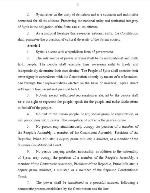 Syrian Constitution, Page 3 - Sputnik International