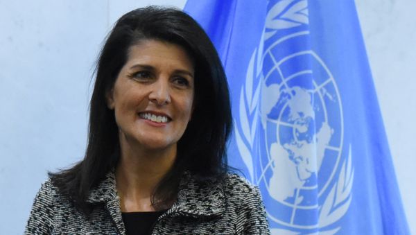 Newly appointed U.S. Ambassador to the United Nations Nikki Haley presents her credentials to U.N. Secretary-General Antonio Guterres at U.N. headquarters in New York City, U.S Newly appointed U.S. Ambassador to the United Nations Nikki Haley presents her credentials to U.N. Secretary-General Antonio Guterres at U.N. headquarters in New York City, U.S - Sputnik International